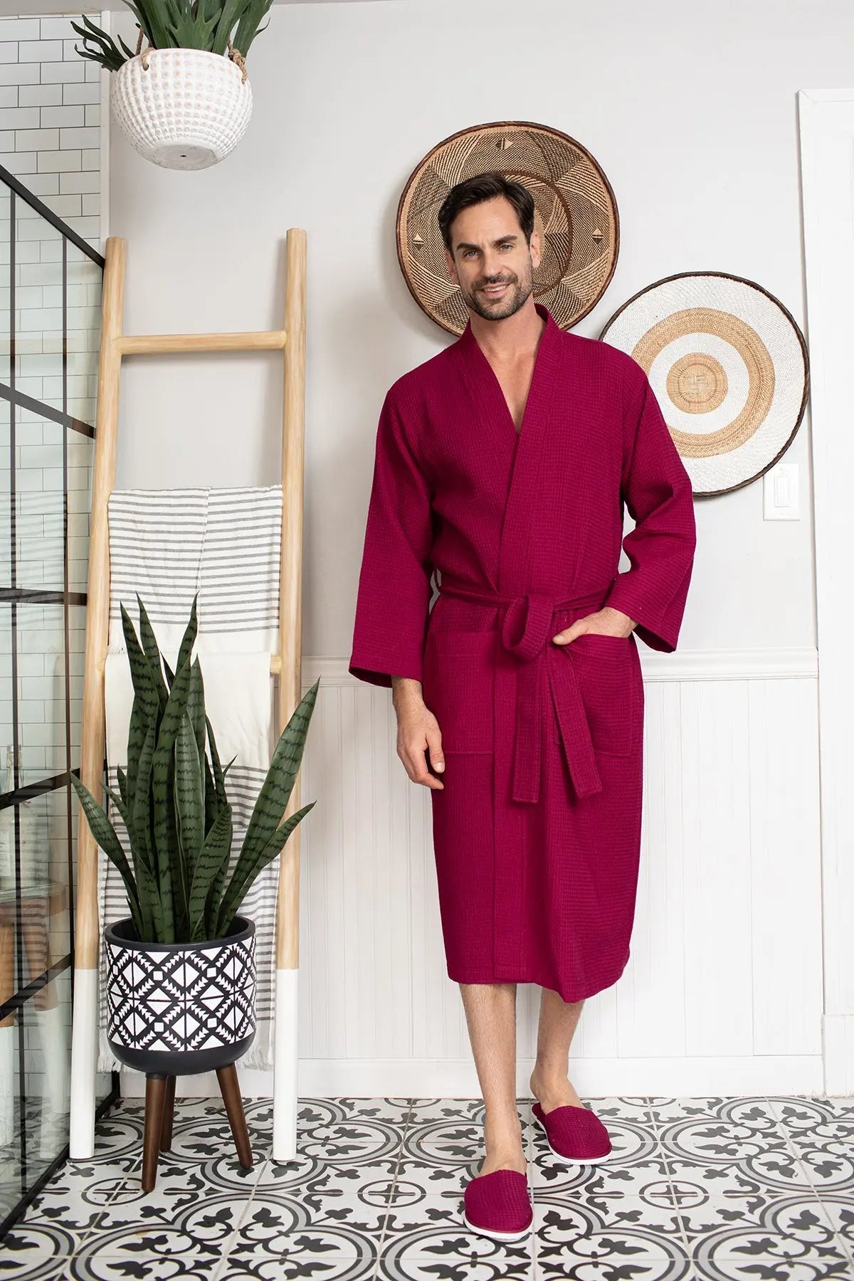 Peignoir gaufré pour homme - Absorbant, Léger