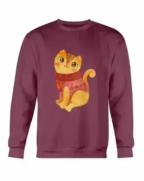 Sweat-shirt d'hiver pour chat - Haut en molleton ras du cou Gildan | Femstylo