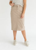 Jupe Midi en Jean Remi Simply Taupe