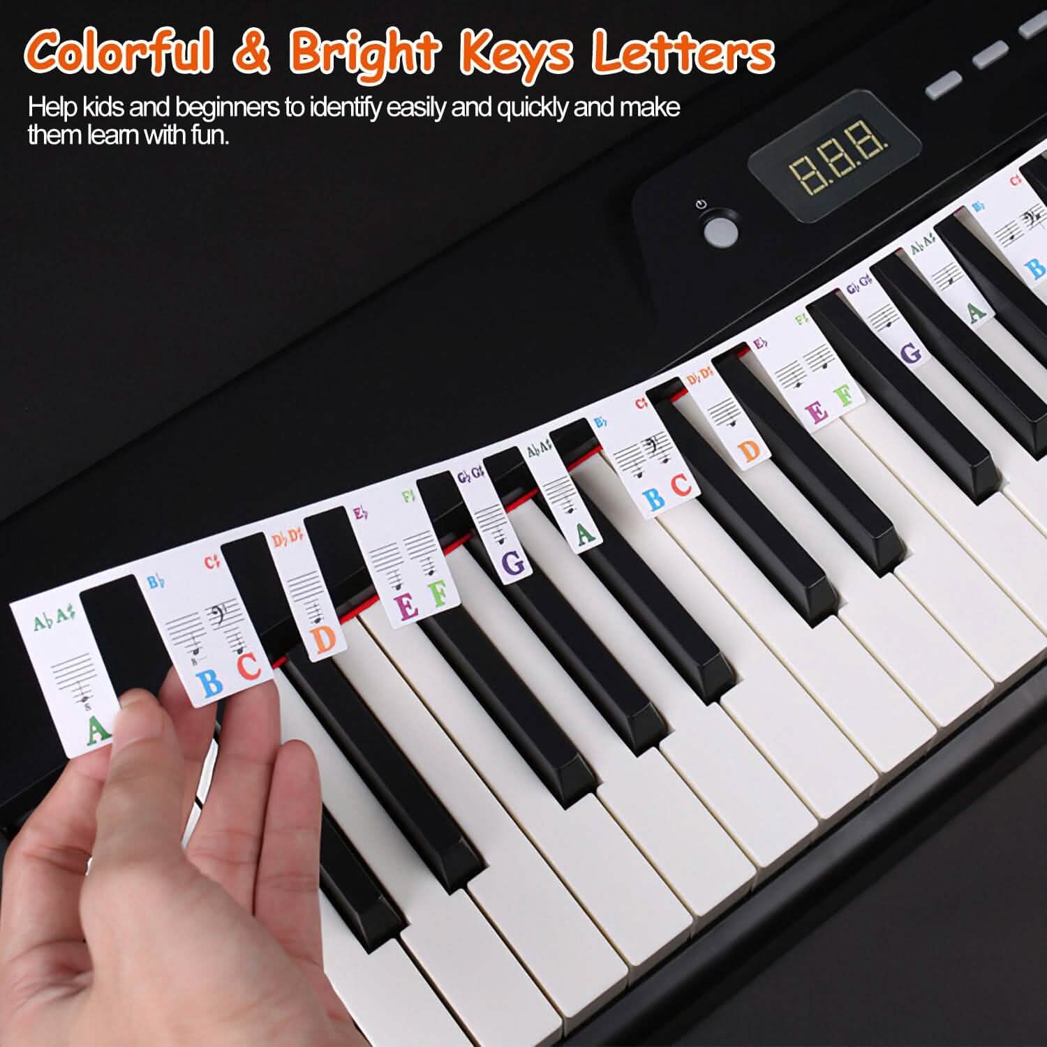 Autocollants de clavier de piano en PVC amovibles