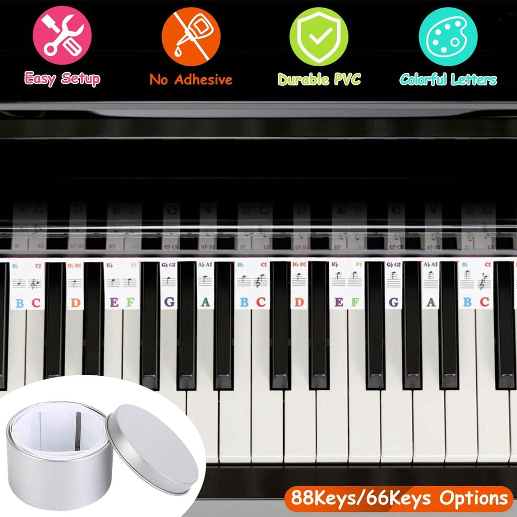 Autocollants de clavier de piano en PVC amovibles