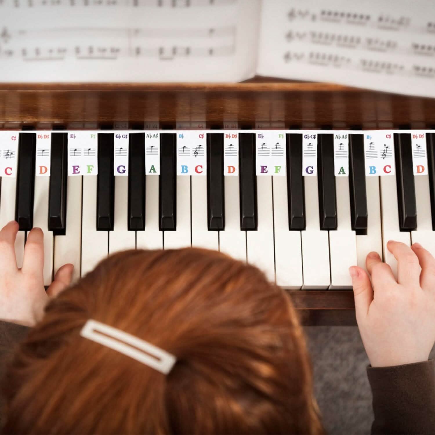 Autocollants de clavier de piano en PVC amovibles