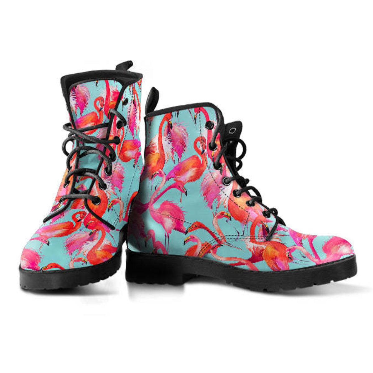 Bottes en cuir Flamant rose