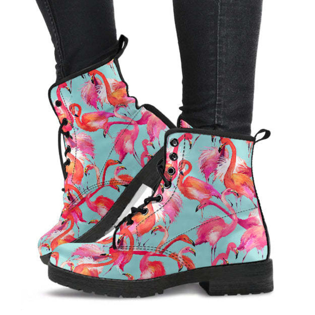 Bottes en cuir Flamant rose