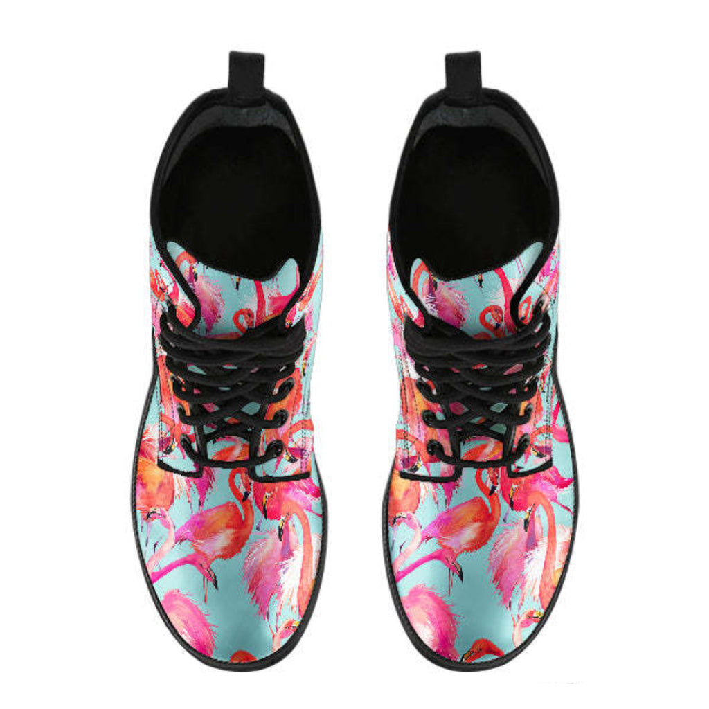 Bottes en cuir Flamant rose