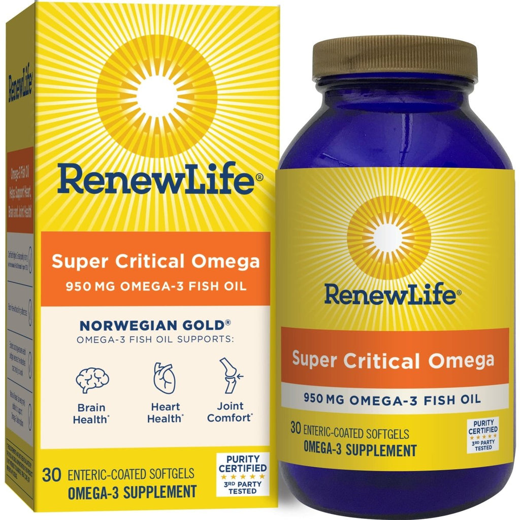 Renew Life Fish Oil, Norwegian Gold Omega-3 Supplement 950mg Critical Omega-3 Fish Oil Supplement, Dairy & Gluten Free