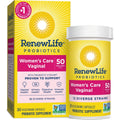 Renew Life Bien-être féminin, Probiotique Soin féminin, 4-en-1 : Soutien vaginal, urinaire, digestif et immunitaire, 50 milliards d'UFC par capsule garanti, 12 souches ; Probiotique longue conservation, 30 unités.