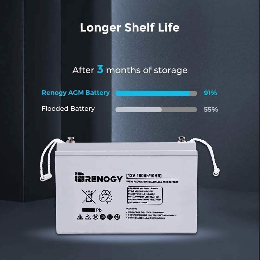 Batterie AGM à décharge profonde Renogy 12 volts 100 Ah (reconditionnée)