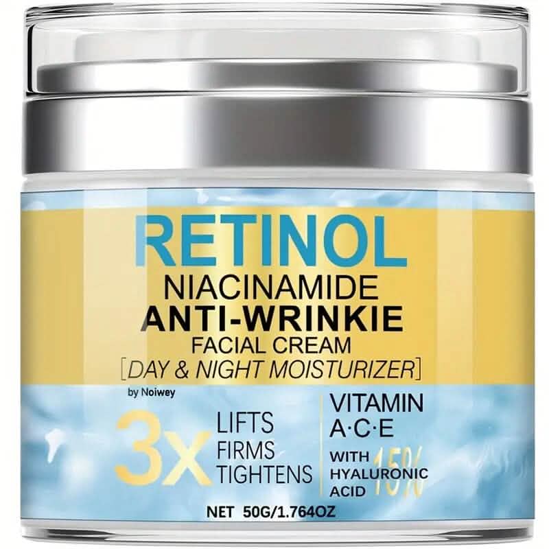 Crème Visage Rétinol et Collagène 50g Anti-Rides et Liftante avec Vitamine E, Niacinamide