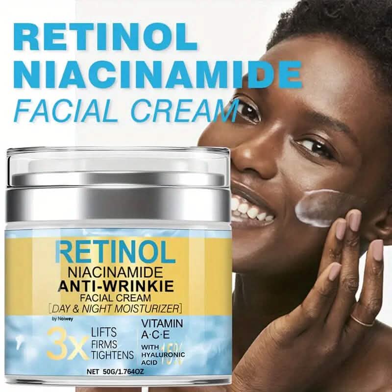 Crème Visage Rétinol et Collagène 50g Anti-Rides et Liftante avec Vitamine E, Niacinamide