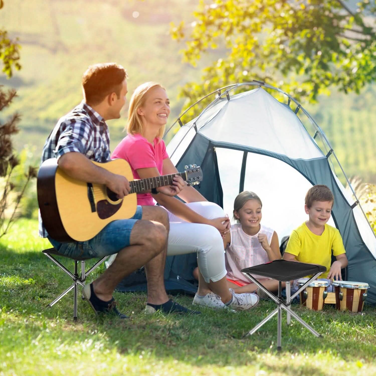 Chaise Pliante Rétractable Portable Tabouret de Randonnée Facile à Installer