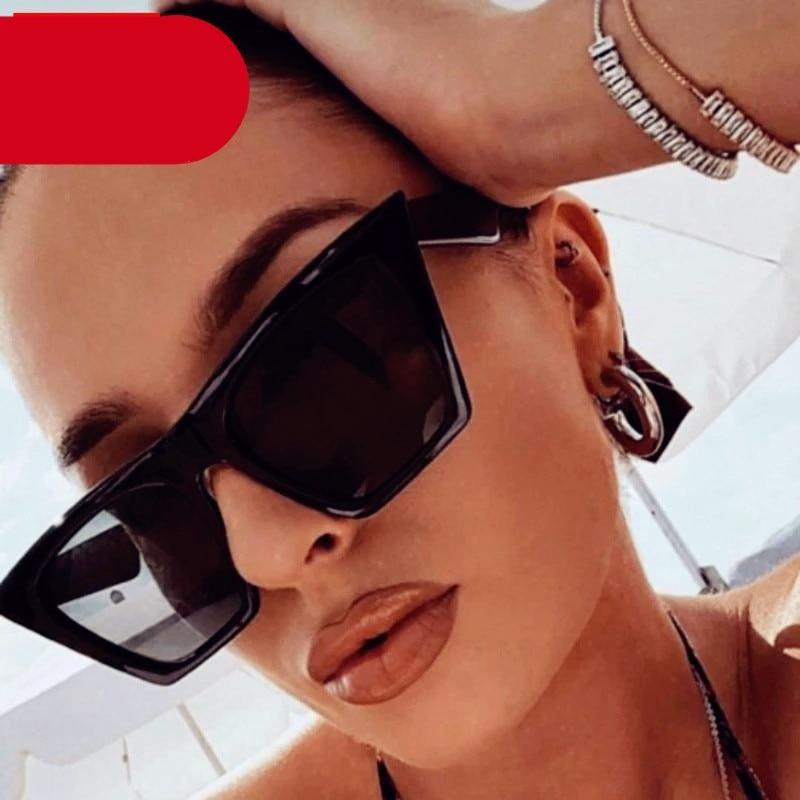Lunettes de soleil rétro aviateur surdimensionnées avec monture carrée classique en alliage pour femmes/hommes, lunettes de luxe pour femmes, montures de lunettes pour femmes