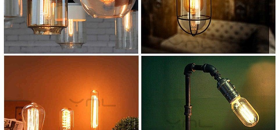 Ampoule rétro Edison ST64 A19 T45 G80 G95 G125 Incandescente E27 220V 40W tubes lumineux à filament Edison
