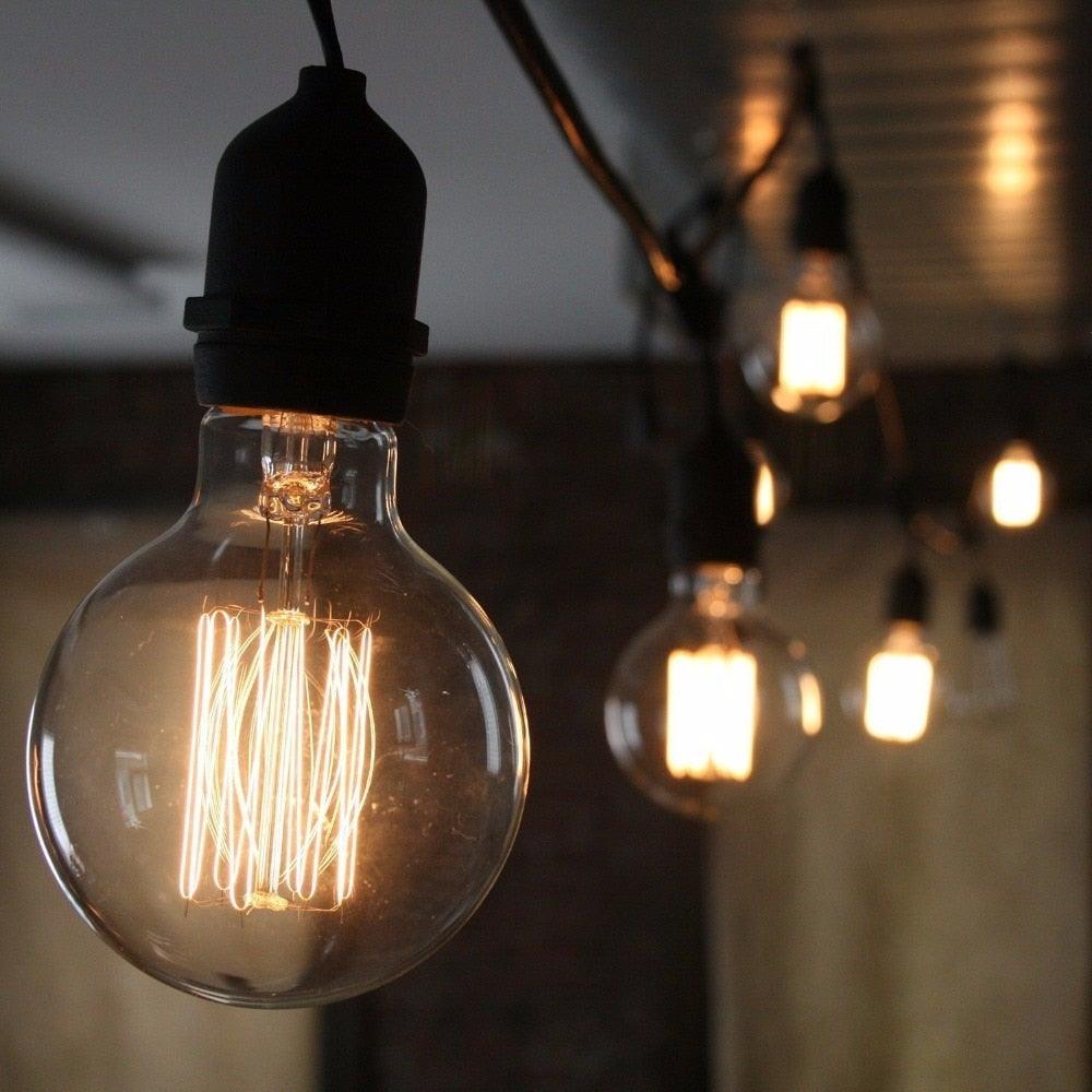 Ampoule rétro Edison ST64 A19 T45 G80 G95 G125 Incandescente E27 220V 40W tubes lumineux à filament Edison