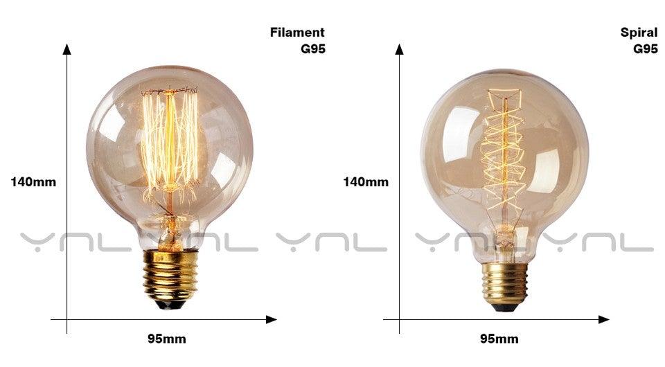 Ampoule rétro Edison ST64 A19 T45 G80 G95 G125 Incandescente E27 220V 40W tubes lumineux à filament Edison