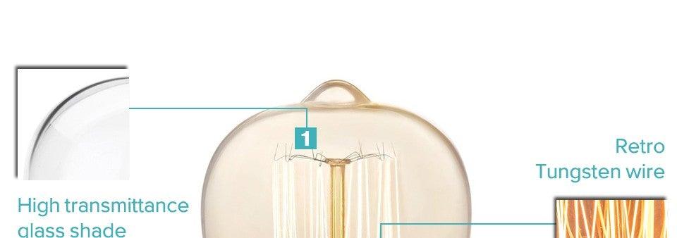 Ampoule rétro Edison ST64 A19 T45 G80 G95 G125 Incandescente E27 220V 40W tubes lumineux à filament Edison