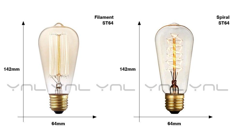 Ampoule rétro Edison ST64 A19 T45 G80 G95 G125 Incandescente E27 220V 40W tubes lumineux à filament Edison