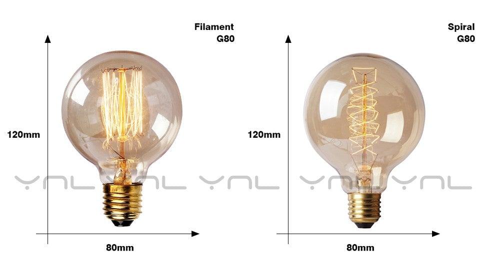 Ampoule rétro Edison ST64 A19 T45 G80 G95 G125 Incandescente E27 220V 40W tubes lumineux à filament Edison