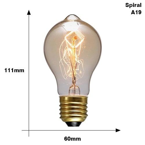 Ampoule rétro Edison ST64 A19 T45 G80 G95 G125 Incandescente E27 220V 40W tubes lumineux à filament Edison