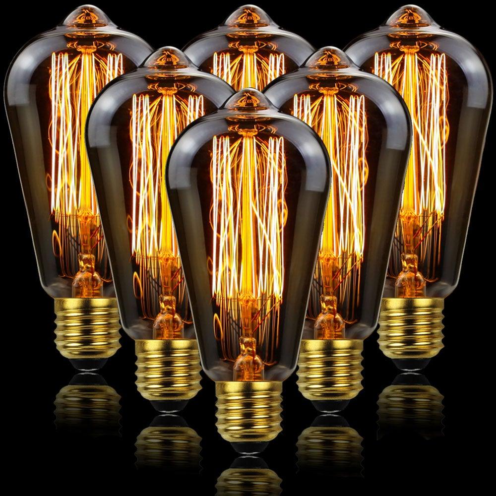 Ampoule à filament Edison Rétro Incandescente Ampoules Ambiance Ambre Chaud Dimmable Style Ancien Vintage Pour Lampe de Table Restaurant Maison Bureau