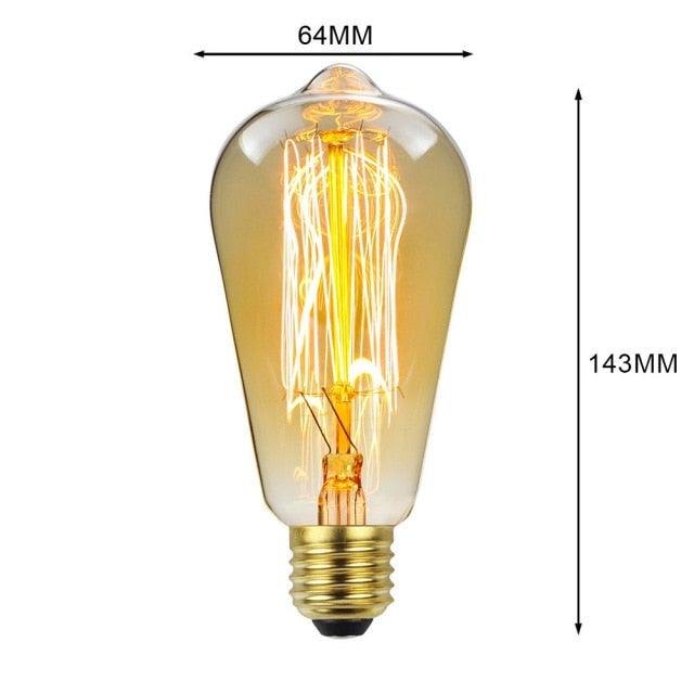 Ampoule à filament Edison Rétro Incandescente Ampoules Ambiance Ambre Chaud Dimmable Style Ancien Vintage Pour Lampe de Table Restaurant Maison Bureau