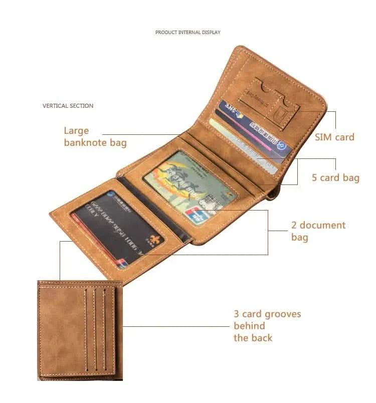 Porte-cartes en cuir rétro pour homme