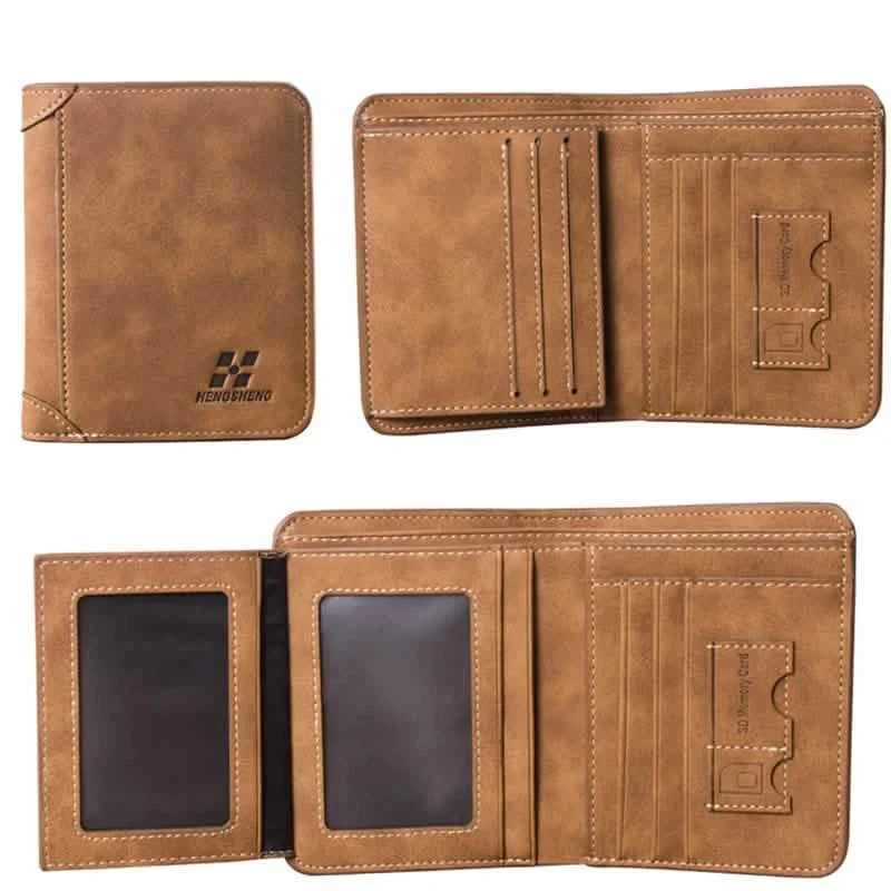 Porte-cartes en cuir rétro pour homme