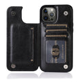 Étui en cuir PU rétro à rabat pour iPhone 14 13 12 11 Pro Max, étui portefeuille multi-cartes, porte-cartes en cuir, double fermeture magnétique, coque de protection durable pour iPhone