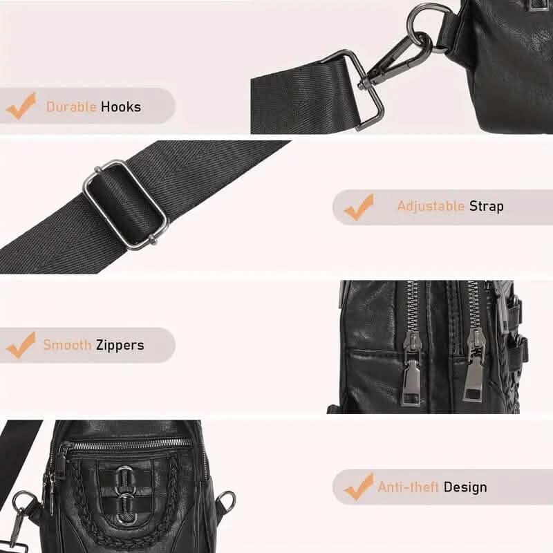 Sac à bandoulière en cuir PU rétro
