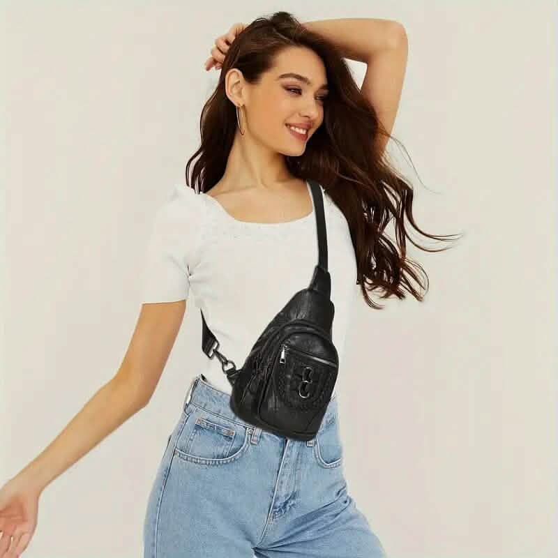 Sac à bandoulière en cuir PU rétro