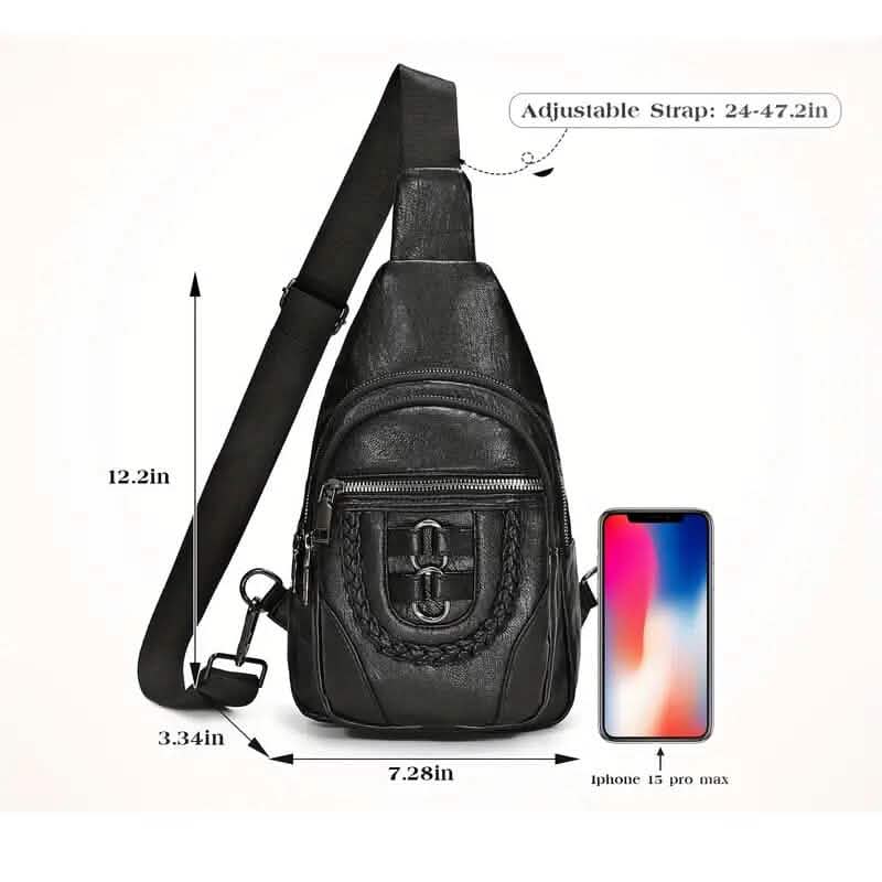 Sac à bandoulière en cuir PU rétro