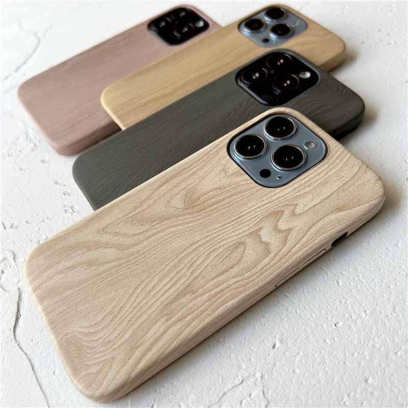 Coques de Téléphone Rétro Ultra Fines Texture Bois pour iPhone 14 13 12 11 Pro Max XS MAX XR XS X 7 8 Plus Antidérapantes Étui Souple en Bois Vintage Unique Élégant et Entièrement Protecteur