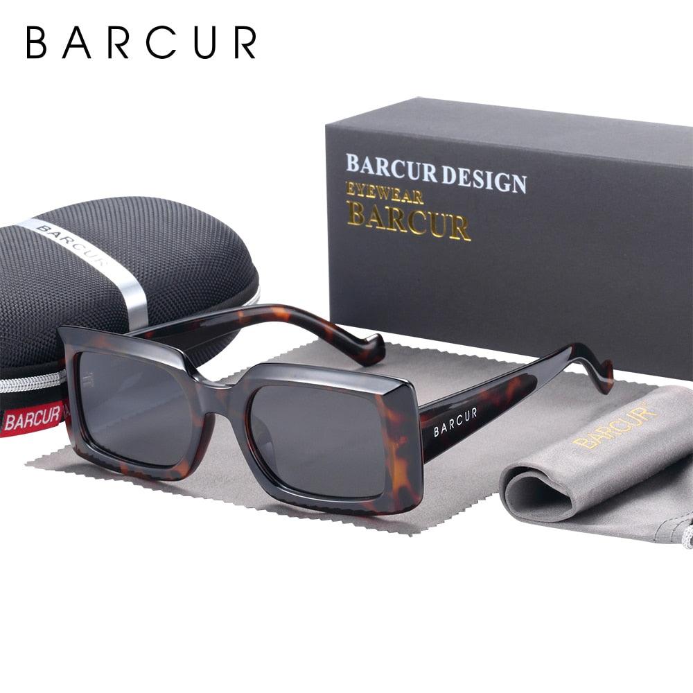 Lunettes de soleil rétro vintage élégantes BARCUR polarisées design, pour hommes polarisées UV400 femmes, carrées, petites, monture rétro, pour filles, style vintage