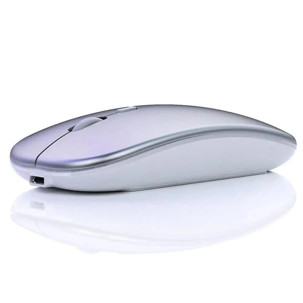 Souris sans fil rétro RVB rechargeable, souris d'ordinateur sans fil silencieuse, souris optique portable pour bureau avec LED USB rétroéclairée, souris de jeu pour ordinateur portable
