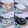 Souris sans fil rétro RVB rechargeable, souris d'ordinateur sans fil silencieuse, souris optique portable pour bureau avec LED USB rétroéclairée, souris de jeu pour ordinateur portable
