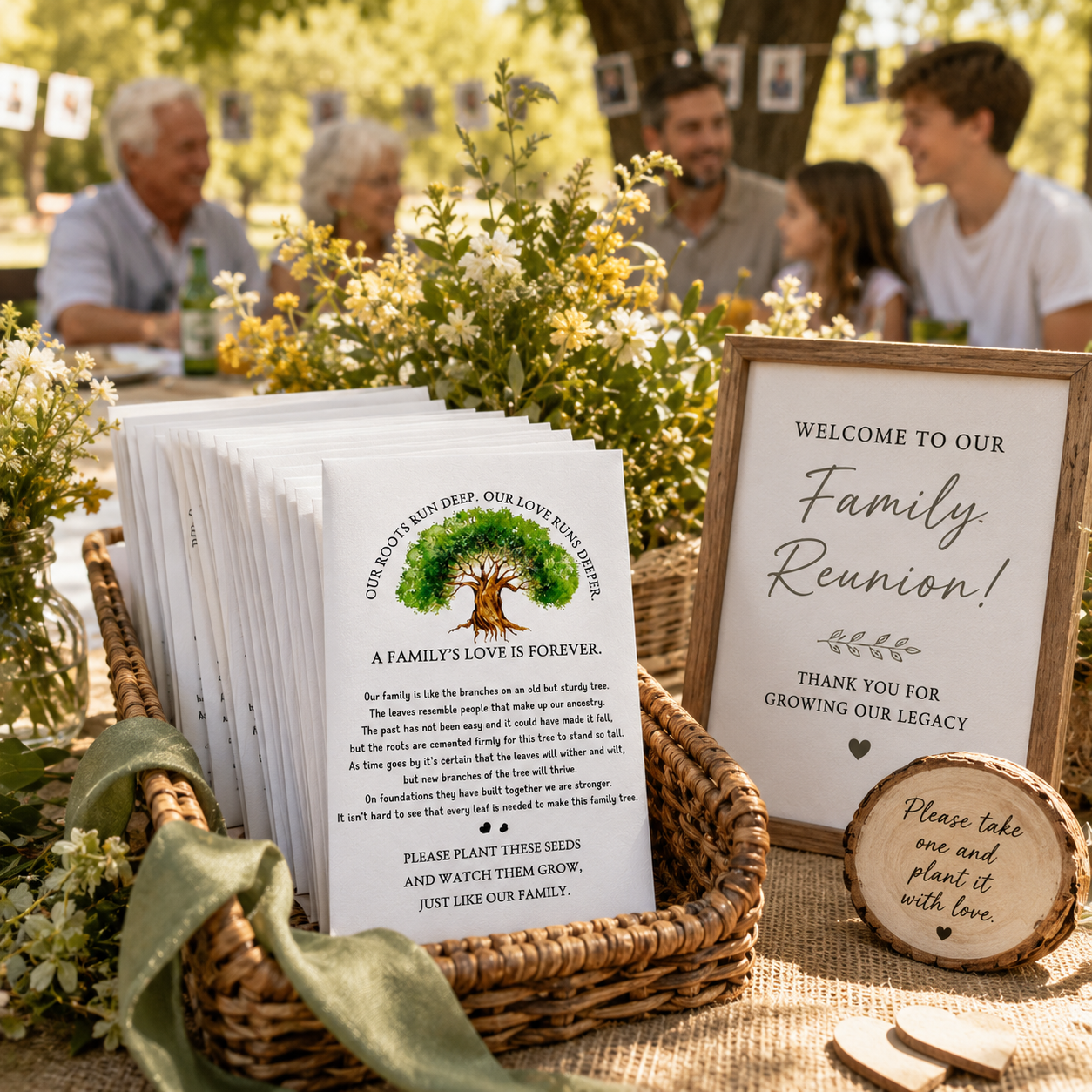 Sachets de graines pour réunion de famille – Lot de 25