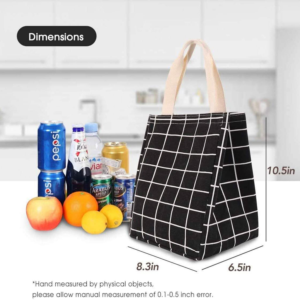 Sac à déjeuner réutilisable isotherme en toile avec feuille d'aluminium