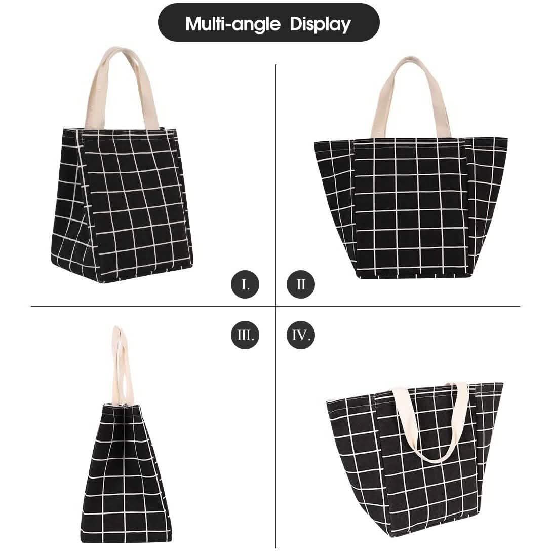 Sac à déjeuner réutilisable isotherme en toile avec feuille d'aluminium