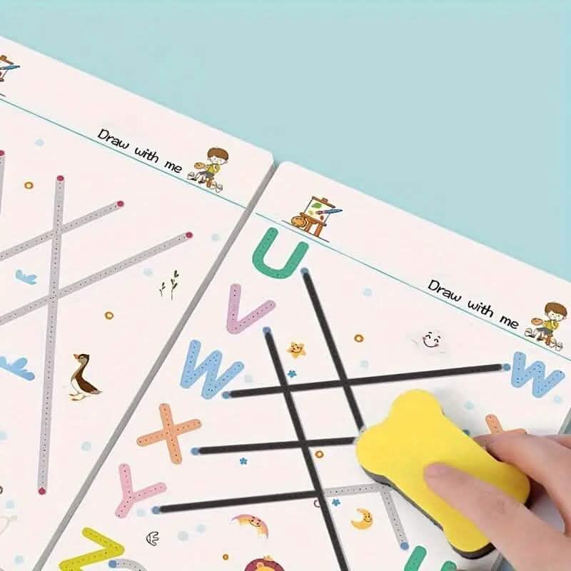 Cahier de magie réutilisable avec stylo effaçable et recharges