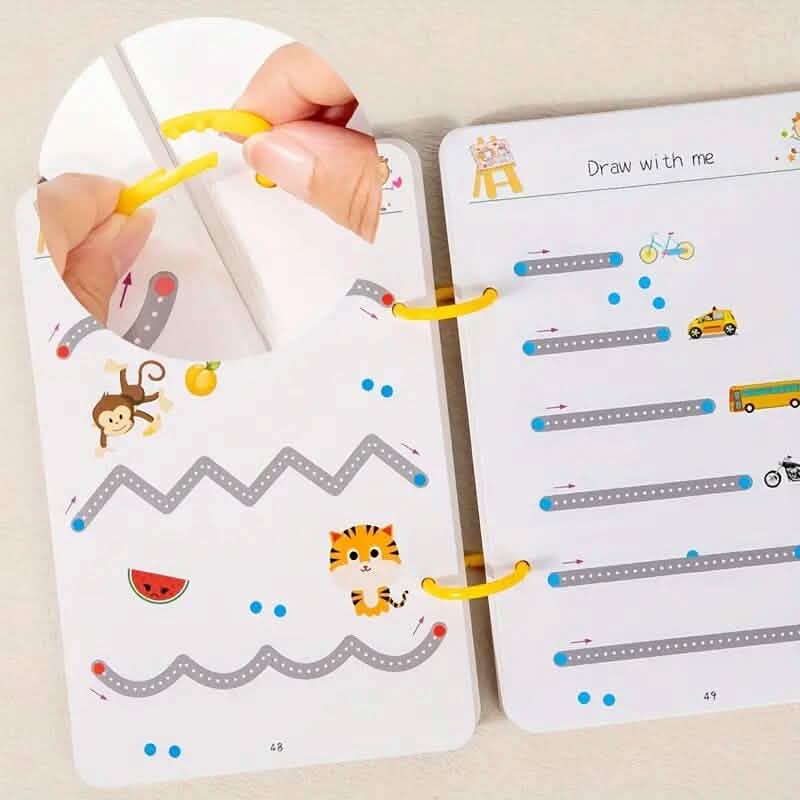 Cahier de magie réutilisable avec stylo effaçable et recharges