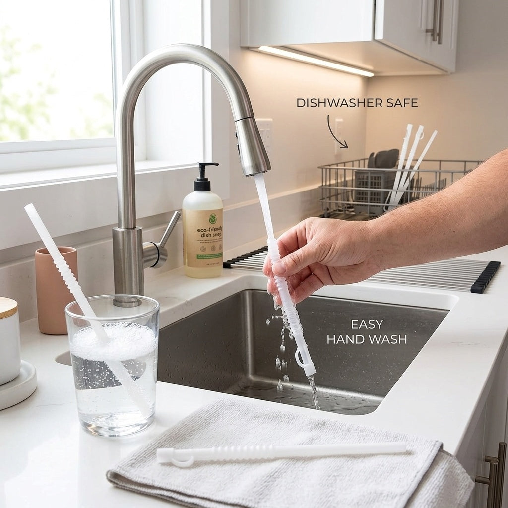 Pailles réutilisables en plastique de 530 ml et 946 ml | Plastique durable, sans BPA ni phtalates | Écologiques