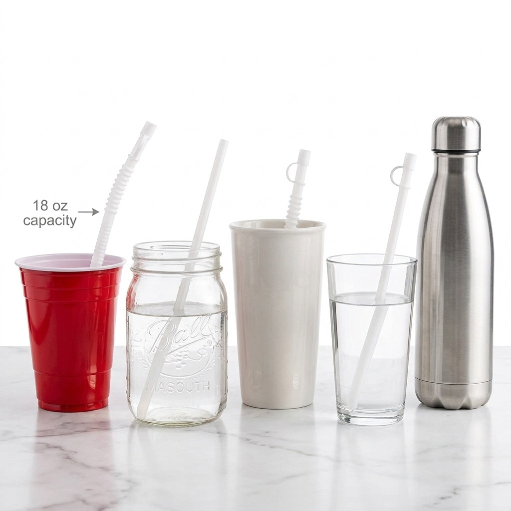 Pailles réutilisables en plastique de 530 ml et 946 ml | Plastique durable, sans BPA ni phtalates | Écologiques