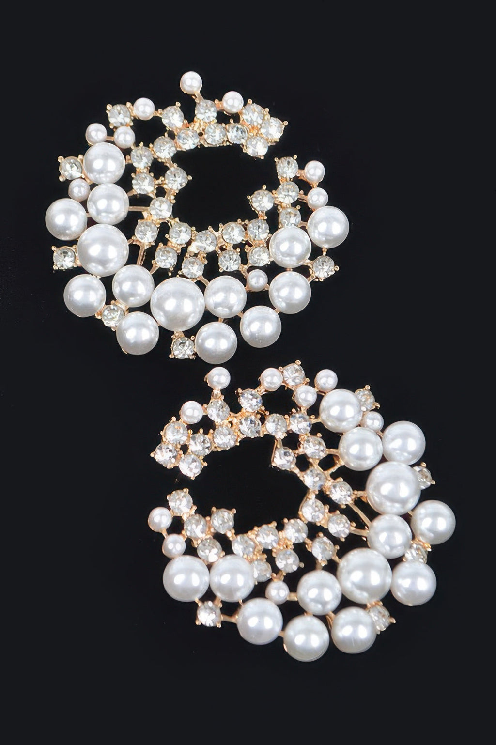 Boucles d'oreilles clous strass et perle