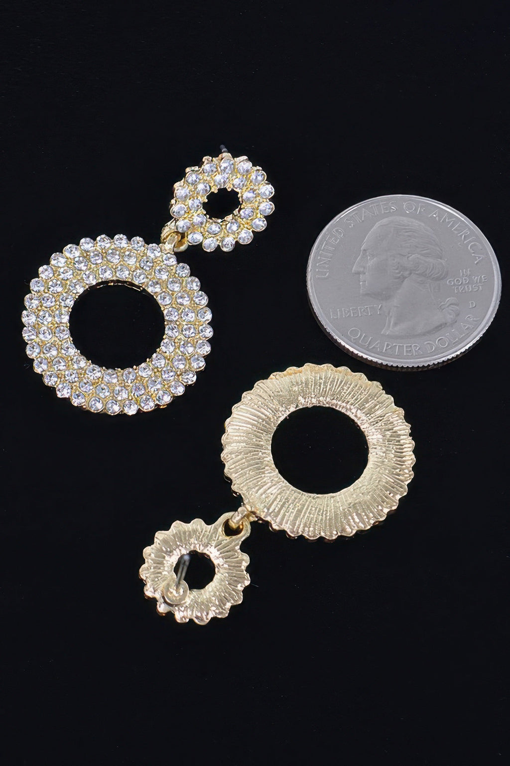 Boucles d'oreilles pendantes en strass