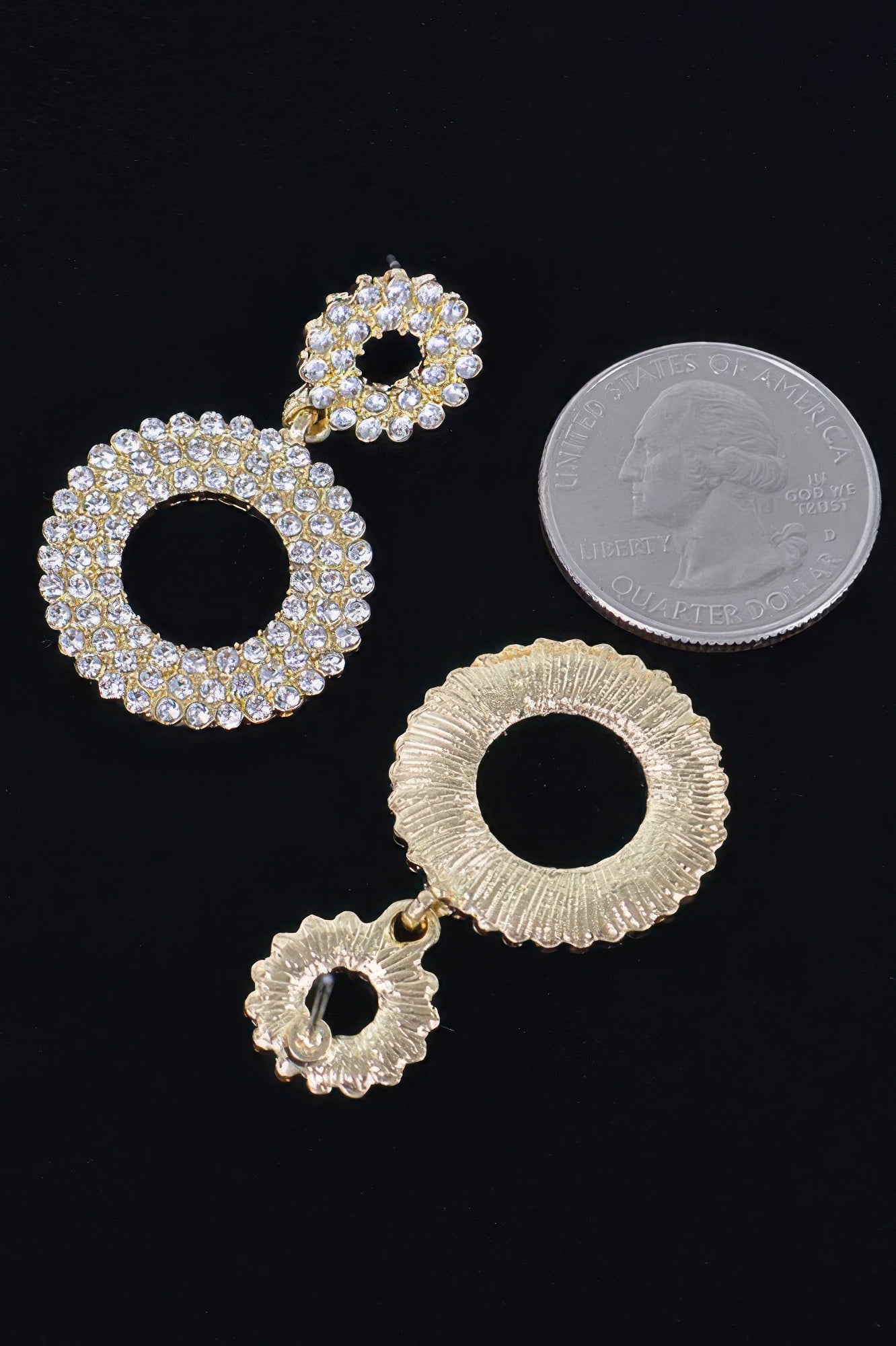 Boucles d'oreilles pendantes en strass