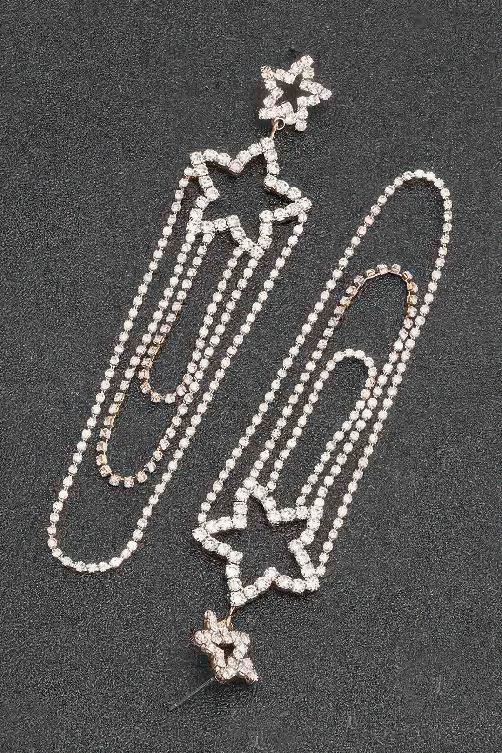 Boucles d'oreilles pendantes à franges en strass