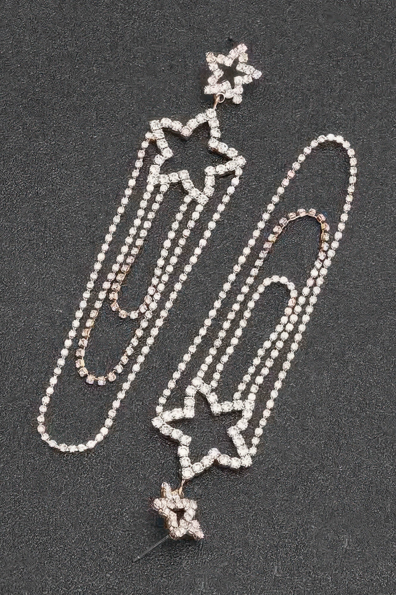 Boucles d'oreilles pendantes à franges en strass