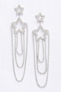 Boucles d'oreilles pendantes à franges en strass