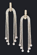 Boucles d'oreilles pendantes à franges en strass
