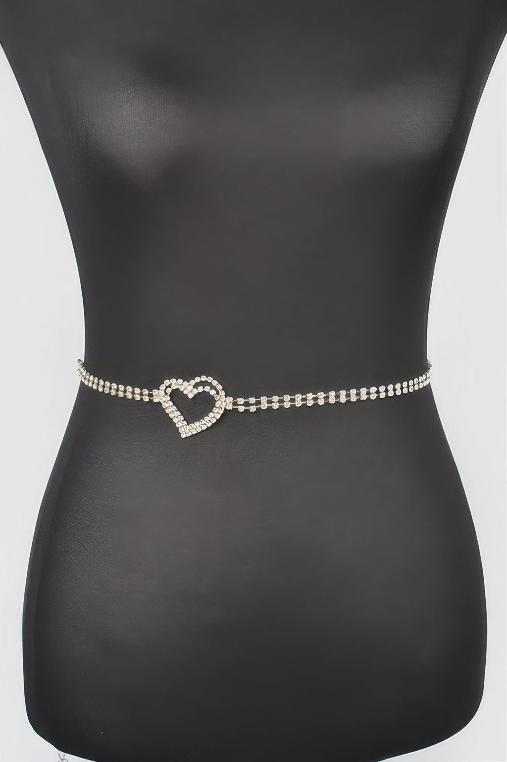 Ceinture chaîne cœur en strass
